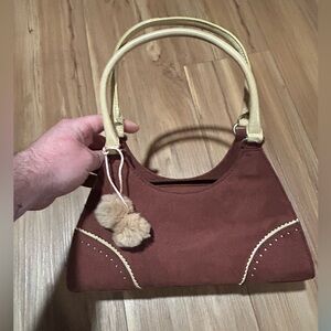 Y2K 90s Bratz Styled Purse Brown Suede